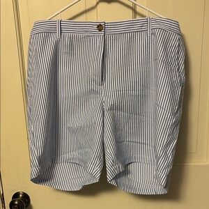 Talbots Blue and White Striped Women Shorts